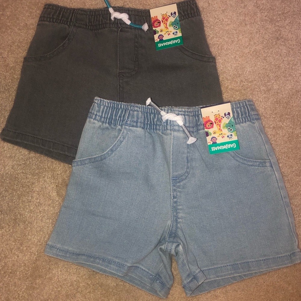 2-Pack NEW 24 Months Shorts Faded Blue Jeans Grey Denim Toddler Baby Boy Pants